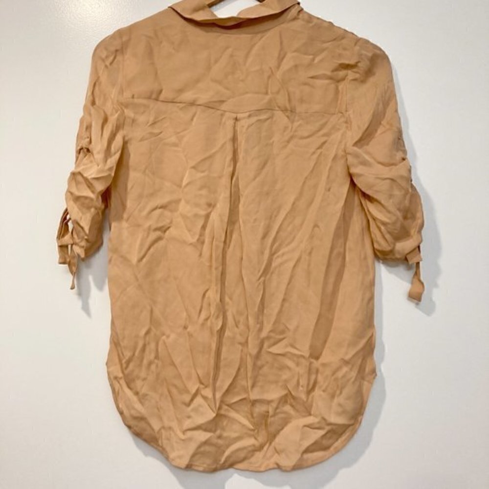 L'AGENCE Isa Shirred Sleeve Silk Blouse Size XS NWT - Picture 8 of 9